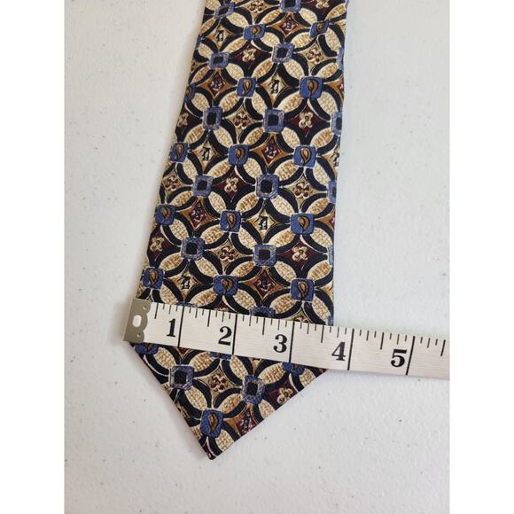 NWT Mark Pendleton Neck Tie Blue Geometric Chain Classic Silk Formal Career - Picture 6 of 6